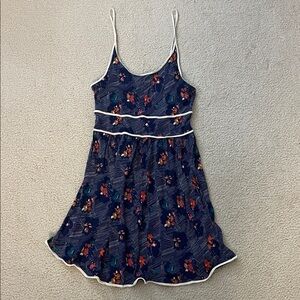 Vintage Cooperative Floral Dress With Keyhole Back, Size L